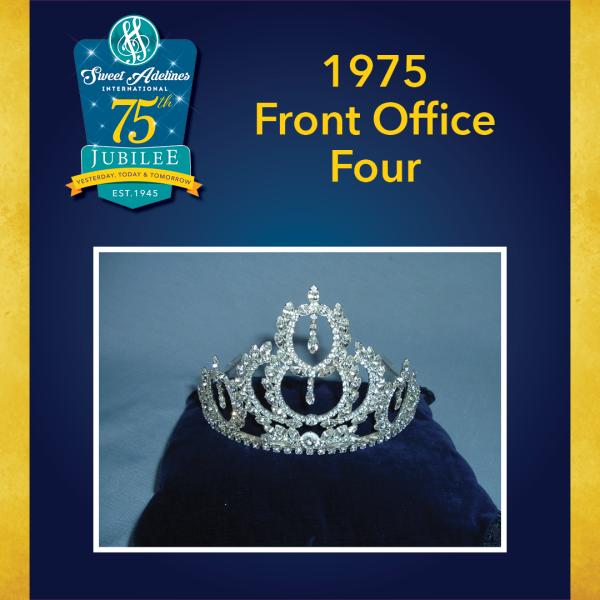 Take a closer look at the 1975 crown, worn by Front Office Four.
